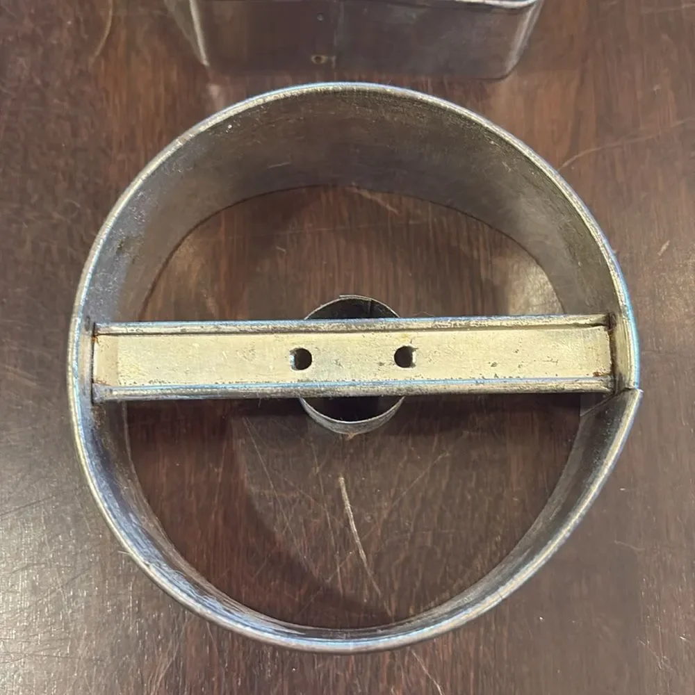Vintage cookie cutters, hand and donut